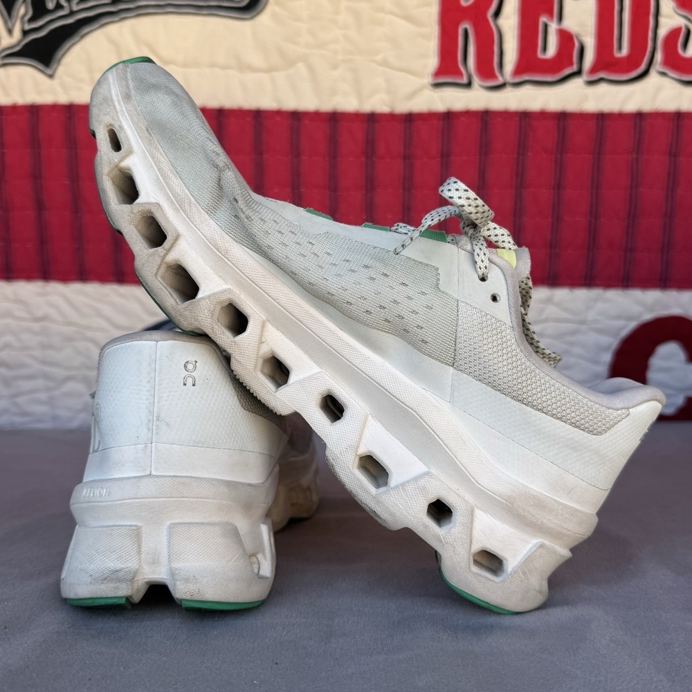 Size 9.5 - On Cloudmonster Running‎ Sneakers in Gray and Green - Picture 11 of 12